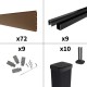 Kit clôture composite sur muret poteau sur platines - RIO Bronze H-1,2m