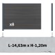 Kit clôture composite sur muret poteau sur platines - CRUZ Ardoise H-1,2m