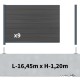Kit clôture composite sur muret poteau sur platines - CRUZ Ardoise H-1,2m