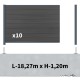Kit clôture composite sur muret poteau sur platines - CRUZ Ardoise H-1,2m