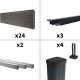 Kit clôture composite sur muret poteau sur platines - CRUZ Ardoise H-1,2m