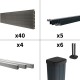 Kit clôture composite sur muret poteau sur platines - CRUZ Ardoise H-1,2m