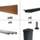 Kit clôture composite sur muret poteau sur platines - CRUZ Teck H-1,2m