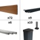 Kit clôture composite sur muret poteau sur platines - CRUZ Teck H-1,2m