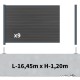 Kit clôture composite sur muret poteau sur platines - SANTOS Ardoise H-1,2m