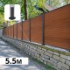cloture moderne sur muret teck marron