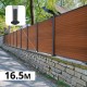 cloture moderne sur muret teck marron