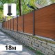 cloture moderne sur muret teck marron