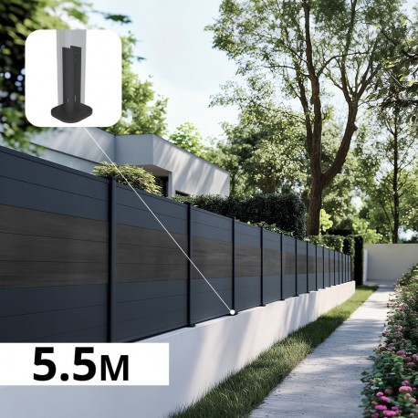 cloture alu composite gris
