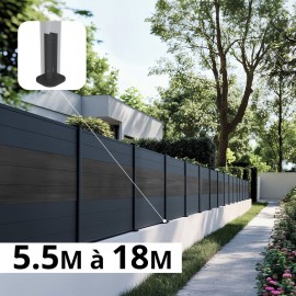cloture alu composite gris