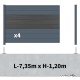 cloture alu composite gris