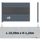 cloture alu composite gris