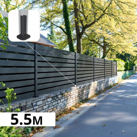 cloture sur muret en alu design