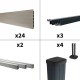 Kit clôture composite sur muret poteau sur platines - CRUZ Argent H-1,2m