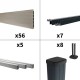 Kit clôture composite sur muret poteau sur platines - CRUZ Argent H-1,2m