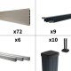 Kit clôture composite sur muret poteau sur platines - CRUZ Argent H-1,2m