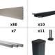 Kit clôture composite sur muret poteau sur platines - CRUZ Argent H-1,2m