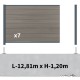 Kit clôture composite sur muret poteau sur platines - CRUZ Argent H-1,2m