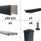 Kit clôture aluminium sur muret poteau sur platines - BAHIA & CRUZ Argent H-1,2m