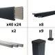 Kit clôture aluminium sur muret poteau sur platines - BAHIA & CRUZ Argent H-1,2m