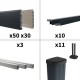 Kit clôture aluminium sur muret poteau sur platines - BAHIA & CRUZ Argent H-1,2m