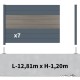 Kit clôture aluminium sur muret poteau sur platines - BAHIA & CRUZ Argent H-1,2m