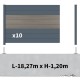 Kit clôture aluminium sur muret poteau sur platines - BAHIA & CRUZ Argent H-1,2m