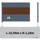 Kit clôture aluminium sur muret poteau sur platines - BAHIA & CRUZ Ipé H-1,2m
