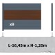 Kit clôture aluminium sur muret poteau sur platines - BAHIA & CRUZ Ipé H-1,2m
