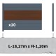 Kit clôture aluminium sur muret poteau sur platines - BAHIA & CRUZ Ipé H-1,2m