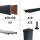 Kit clôture aluminium sur muret poteau sur platines - BAHIA & CRUZ Ipé H-1,2m