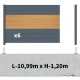 Kit clôture aluminium sur muret poteau sur platines - BAHIA & CRUZ Cèdre H-1,2m