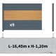 Kit clôture aluminium sur muret poteau sur platines - BAHIA & CRUZ Cèdre H-1,2m