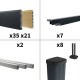Kit clôture aluminium sur muret poteau sur platines - BAHIA & CRUZ Cèdre H-1,2m