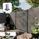 Kit clôture composite poteau sur platines - CRUZ Argent H-1,8m