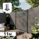 Kit clôture composite poteau sur platines - CRUZ Argent H-1,8m