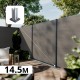 Kit clôture composite poteau sur platines - CRUZ Argent H-1,8m