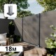 Kit clôture composite poteau sur platines - CRUZ Argent H-1,8m