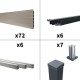 Kit clôture composite poteau sur platines - CRUZ Argent H-1,8m