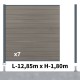 Kit clôture composite poteau sur platines - CRUZ Argent H-1,8m