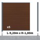 Kit clôture composite poteau sur platines - CRUZ Ipé H-1,8m
