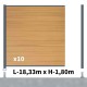 Kit clôture composite poteau sur platines - CRUZ Cèdre H-1,8m