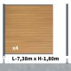 Kit clôture composite poteau sur platines - SANTOS Cèdre H-1,8m