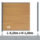 Kit clôture composite poteau sur platines - SANTOS Cèdre H-1,8m