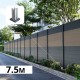 Kit clôture aluminium poteau sur platines - BAHIA & CRUZ Argent H-1,8m
