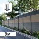 Kit clôture aluminium poteau sur platines - BAHIA & CRUZ Argent H-1,8m