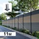 Kit clôture aluminium poteau sur platines - BAHIA & CRUZ Argent H-1,8m