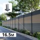 Kit clôture aluminium poteau sur platines - BAHIA & CRUZ Argent H-1,8m