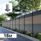 Kit clôture aluminium poteau sur platines - BAHIA & CRUZ Argent H-1,8m