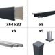 Kit clôture aluminium poteau sur platines - BAHIA & CRUZ Argent H-1,8m